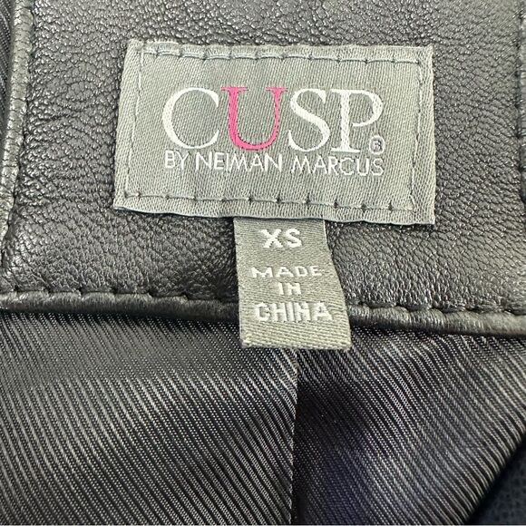 Cusp Size XS Convertible Moto Jacket Vest Quilted Black Leather Biker Edgy Alt - Picture 8 of 12